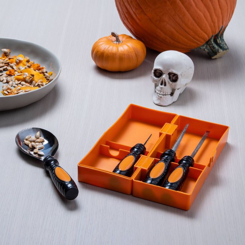 slide 3 of 3, Deluxe Halloween Pumpkin Carving Tool Kit 5ct - Hyde and EEK! Boutique™, 5 ct