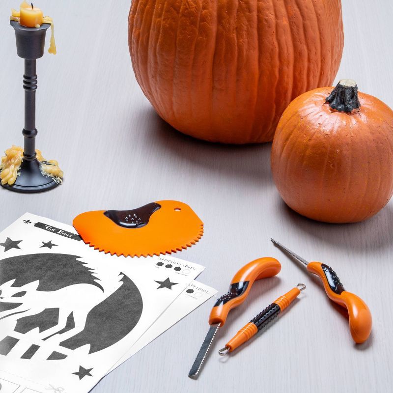 slide 3 of 3, Easy Grip Halloween Pumpkin Carving Kit 5pc - Hyde and EEK! Boutique™, 5 ct