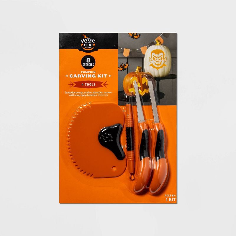 slide 1 of 3, Easy Grip Halloween Pumpkin Carving Kit 5pc - Hyde and EEK! Boutique™, 5 ct