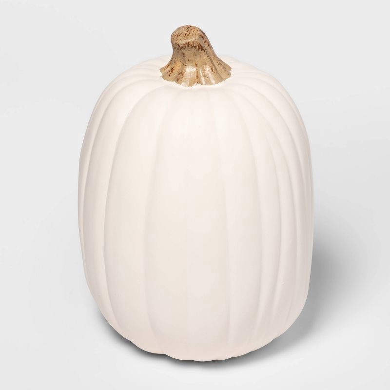 slide 3 of 3, 13" Carvable Faux Halloween Pumpkin Cream - Hyde and EEK! Boutique™: Large, Indoor/Outdoor Decor, 1 ct