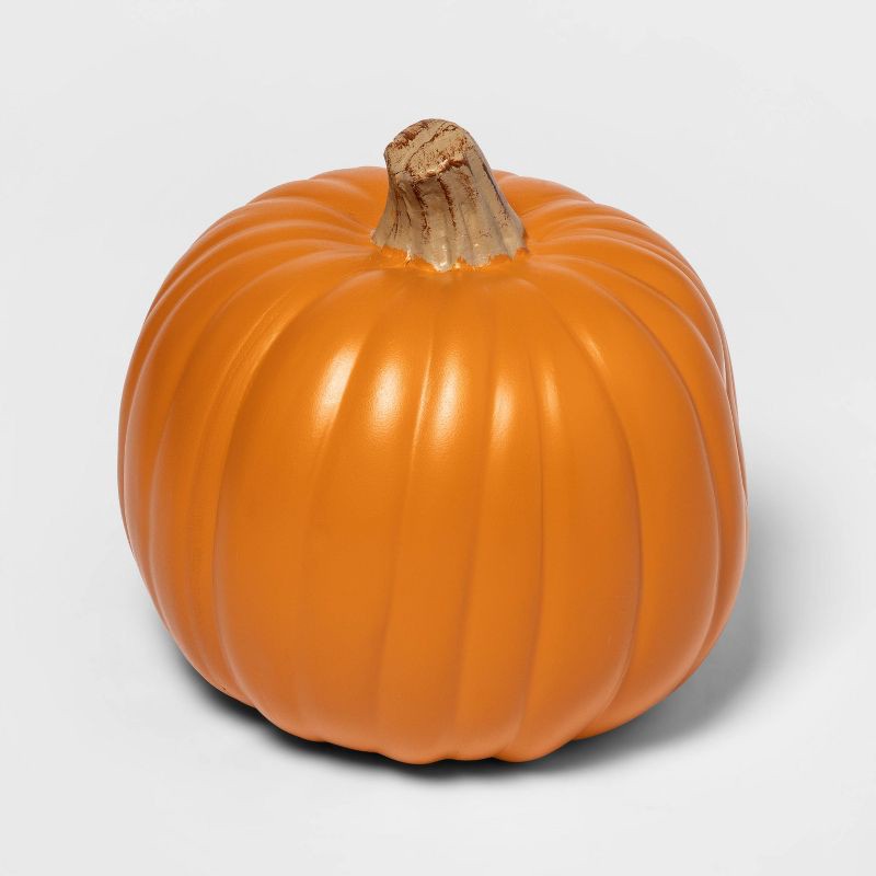 slide 3 of 3, 9" Carvable Faux Halloween Pumpkin Orange - Hyde and EEK! Boutique™, 1 ct
