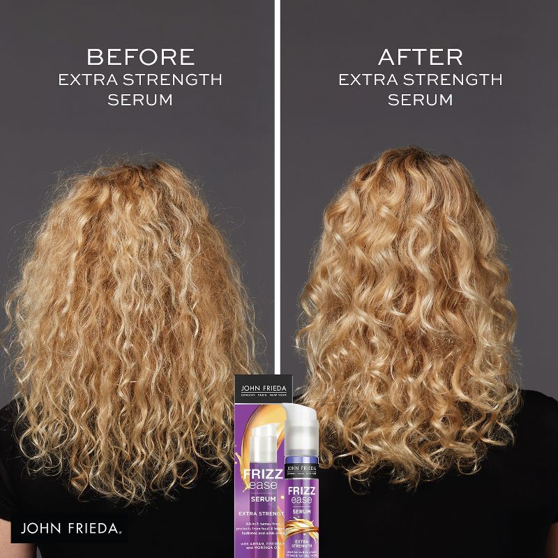 slide 3 of 11, John Frieda Frizz Ease Extra Strength Hair Serum, Nourishing Treatment Argan, Coconut, and Moringa Oil - 1.69 fl oz, 1.69 fl oz