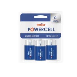 Meijer Powercell Alkaline Battery C, 6 pk