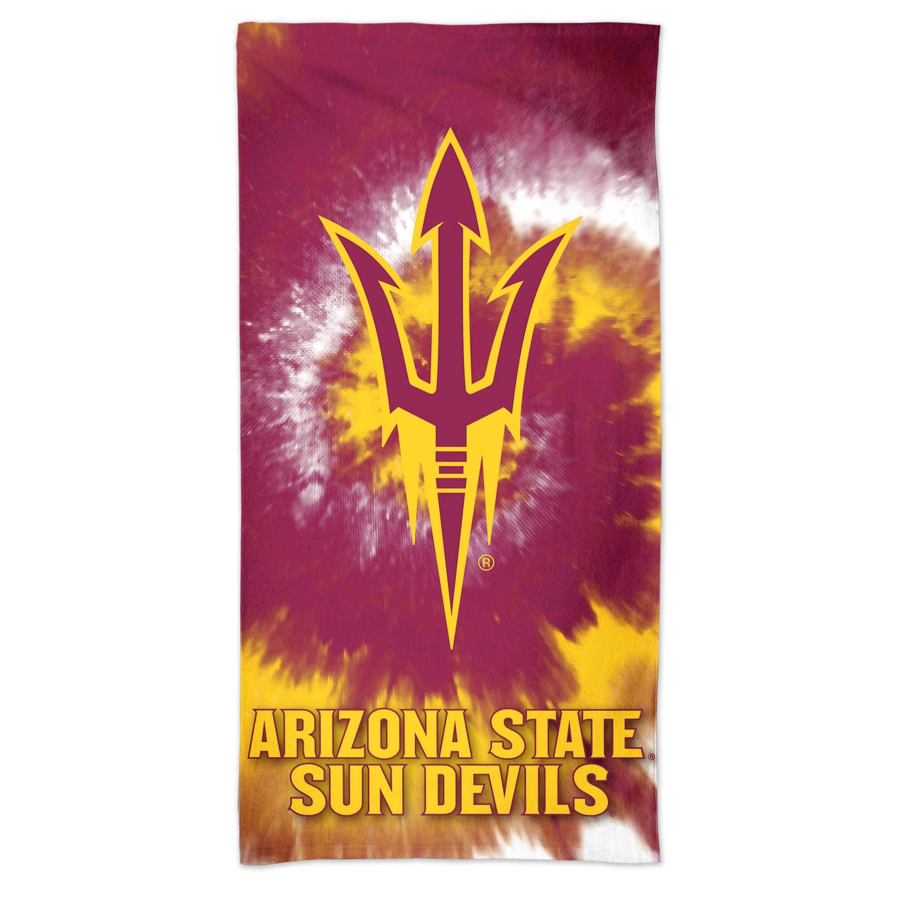 slide 1 of 1, NCAA Arizona State Sun Devils Tie-Dye Beach Towel, 1 ct