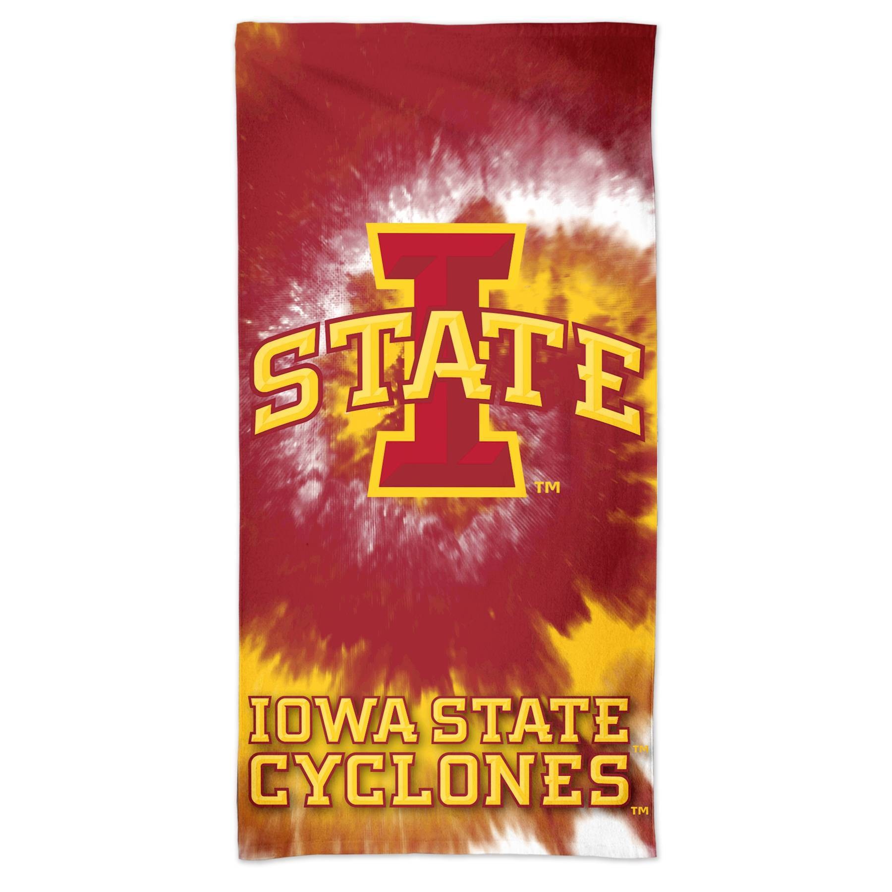 slide 1 of 3, NCAA Iowa State Cyclones Tie-Dye Beach Towel, 1 ct