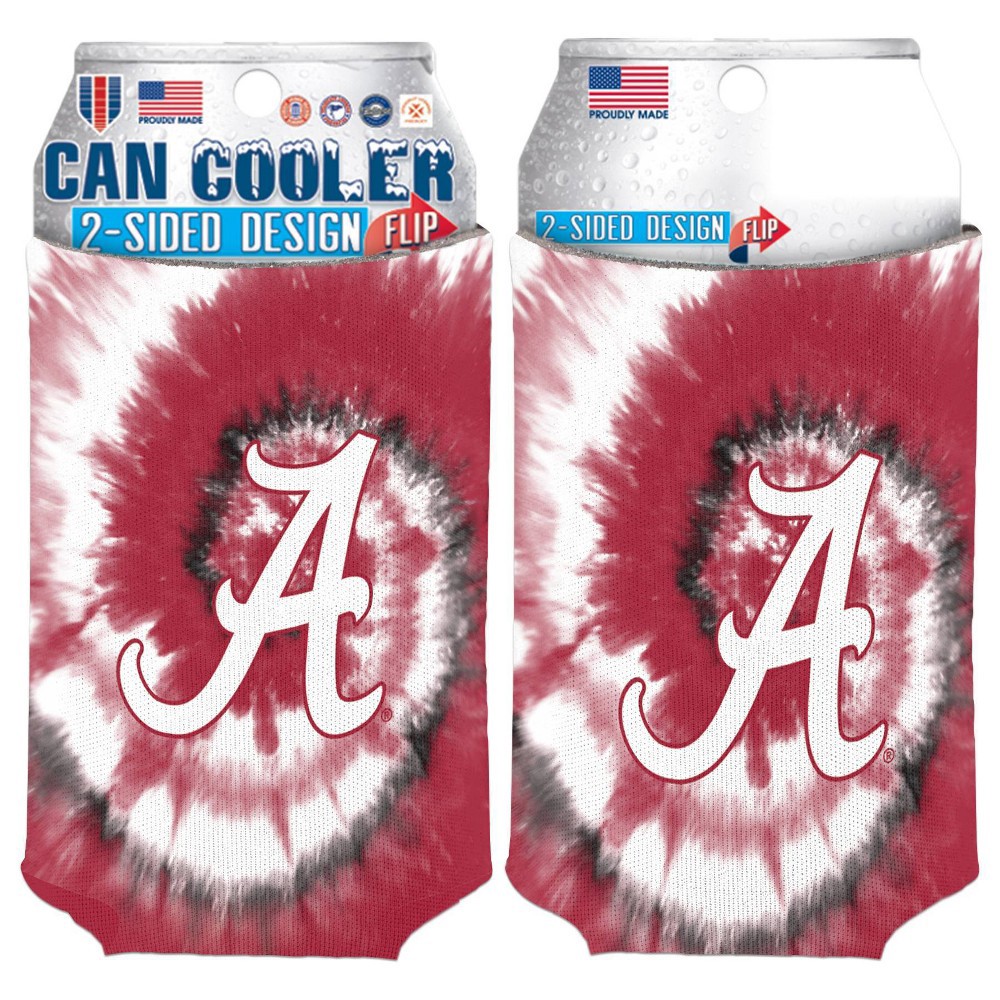 slide 3 of 5, NCAA Alabama Crimson Tide Tie-Dye Can Cooler, 1 ct