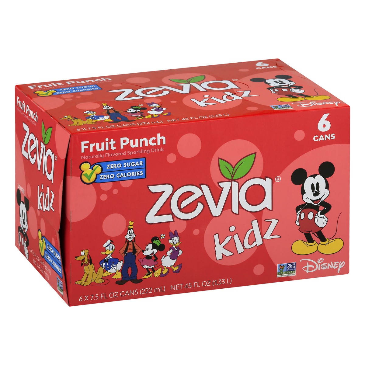 slide 2 of 9, Zevia Kids Zero Sugar Fruit Punch Sparkling Drink 6 - 7.5 fl oz Cans, 6 ct