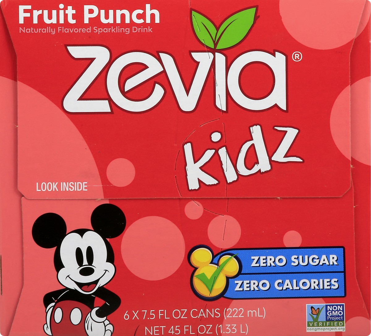 slide 7 of 9, Zevia Kids Zero Sugar Fruit Punch Sparkling Drink 6 - 7.5 fl oz Cans, 6 ct