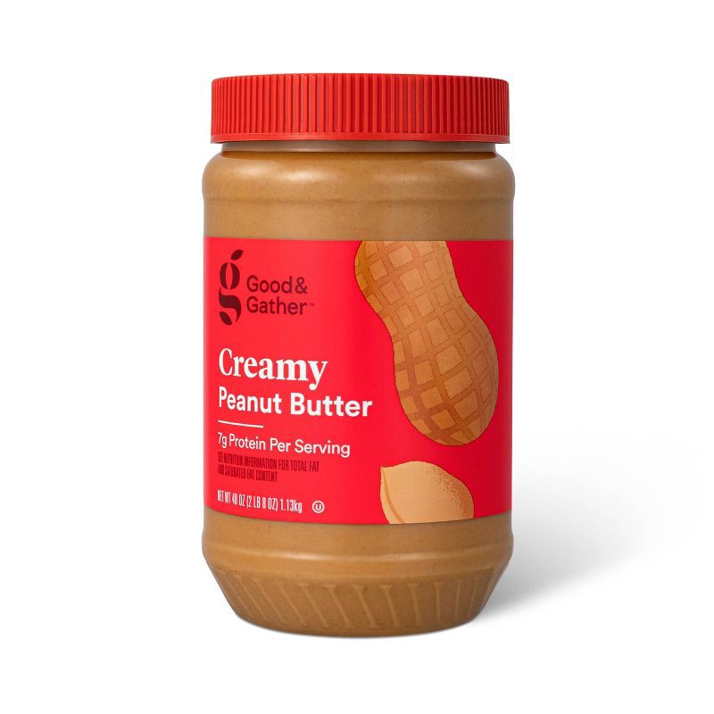 slide 1 of 3, Creamy Peanut Butter - 40oz - Good & Gather™, 40 oz