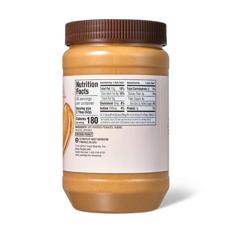 slide 3 of 4, Natural No Stir Creamy Peanut Butter - 40oz - Good & Gather™, 40 oz