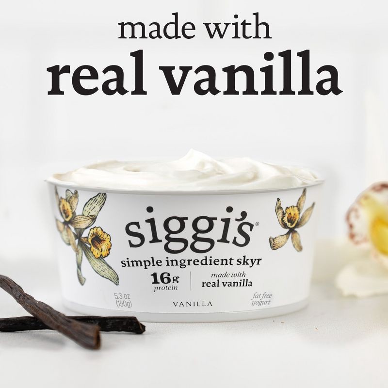 slide 3 of 13, siggi's Nonfat Vanilla Icelandic-Style Skyr Yogurt - 4pk/5.3oz Cups, 4 ct; 5.3 oz