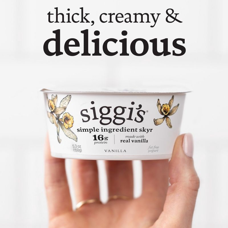 slide 5 of 13, siggi's Nonfat Vanilla Icelandic-Style Skyr Yogurt - 4pk/5.3oz Cups, 4 ct; 5.3 oz