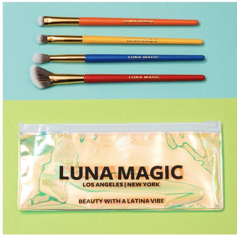 slide 5 of 6, LUNA MAGIC Blend It Girl Eye Makeup Brush Set with Holographic Pouch - 5ct, 5 ct