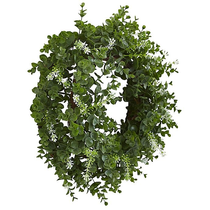 slide 2 of 2, Nearly Natural Double Ring Eucalyptus Wreath, 18 in