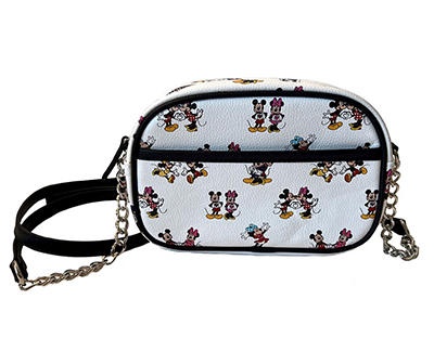 Minnie Mouse White Minnie & Mickey Pattern Crossbody Bag With Gold Chain  Strap 1 ct