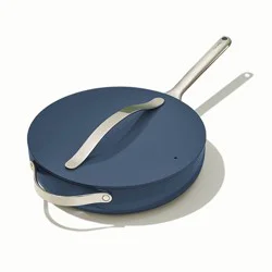 Caraway Home 4.5qt Saute Pan with Lid Navy: Nonstick Ceramic Cookware, Stainless Steel Handle, Induction Compatible