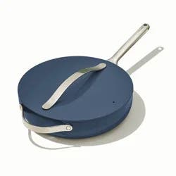 Caraway Home 4.5qt Saute Pan with Lid Navy: Nonstick Ceramic Cookware, Stainless Steel Handle, Induction Compatible