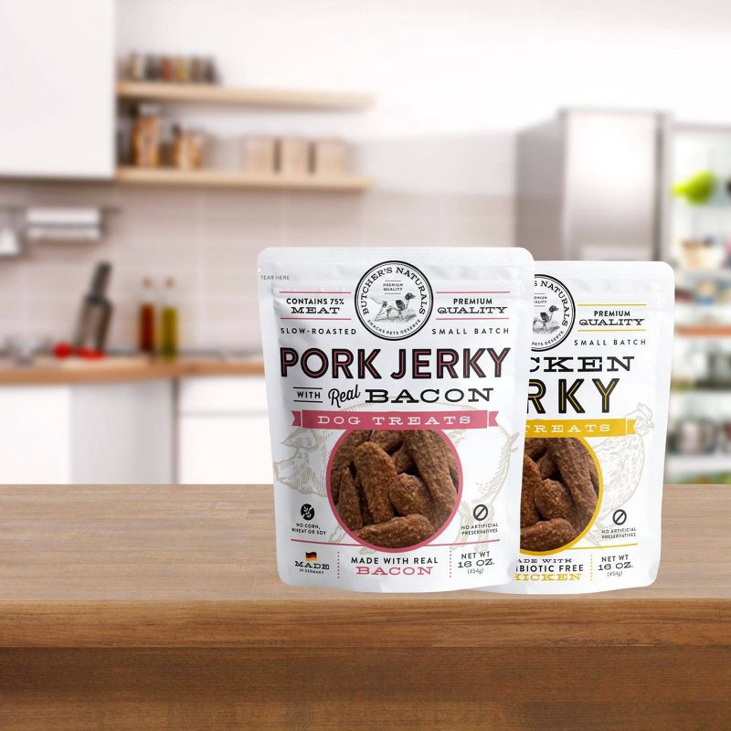 slide 5 of 5, Butcher's Naturals Pork and Bacon Jerky Dog Treats - 16oz, 16 oz