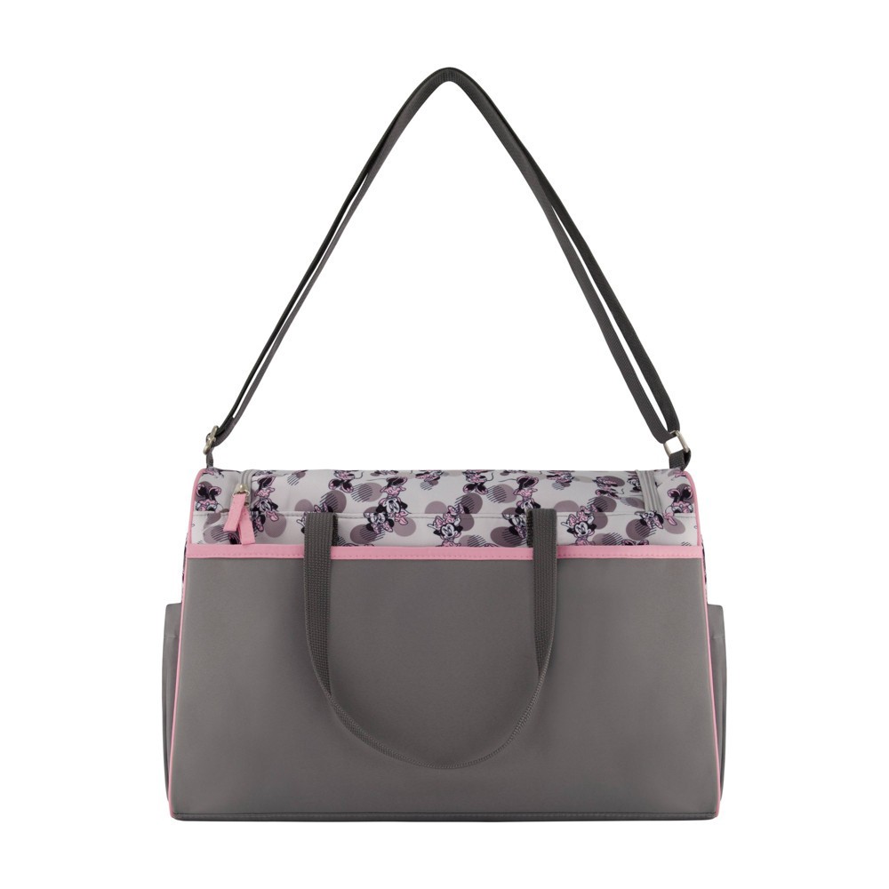 slide 2 of 5, Disney Minnie Mouse Diaper Tote Bag - Gray, 1 ct