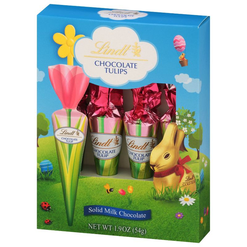 slide 4 of 6, Lindt Easter Solid Milk Chocolate Candy Tulips - 1.9oz/4ct, 1.9 oz, 4 ct