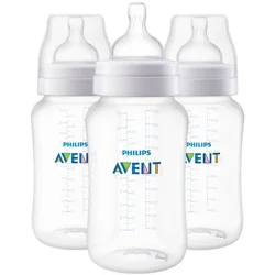 Philips Avent Anti-Colic Baby Bottles - 11oz/3pk: BPA-Free, Fast Flow Silicone Nipple, Breast Pump Compatible