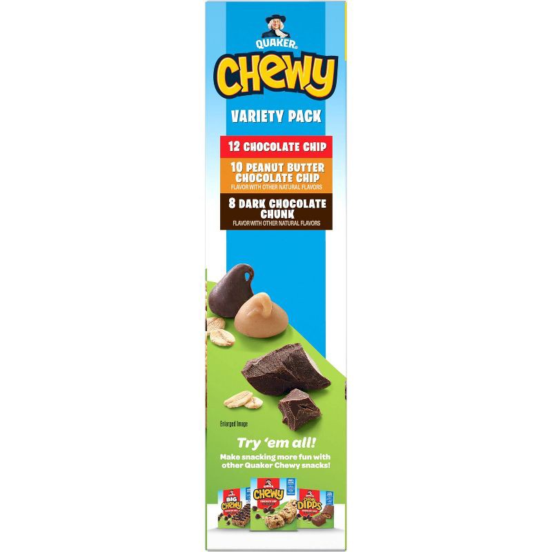 slide 4 of 8, Quaker Chewy 3 Flavor Variety Pack Granola Bars - 25.3oz/30ct, 25.3 oz, 30 ct