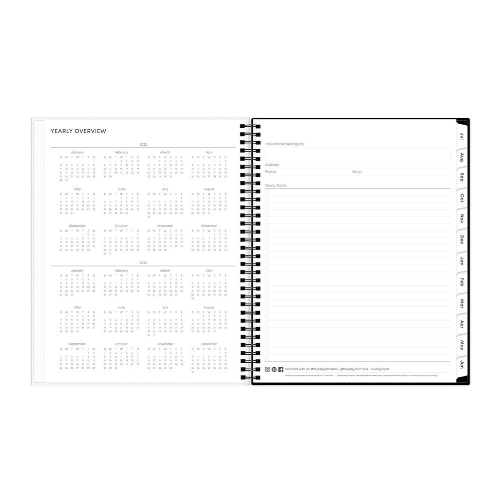 slide 5 of 13, 2022-23 Academic Planner Frosted Weekly/Monthly Watts Dark - Blue Sky, 1 ct