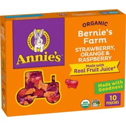 Annie's Organic Bernie's Farm Strawberry, Orange & Raspberry Fruit Snacks - 7oz/10ct