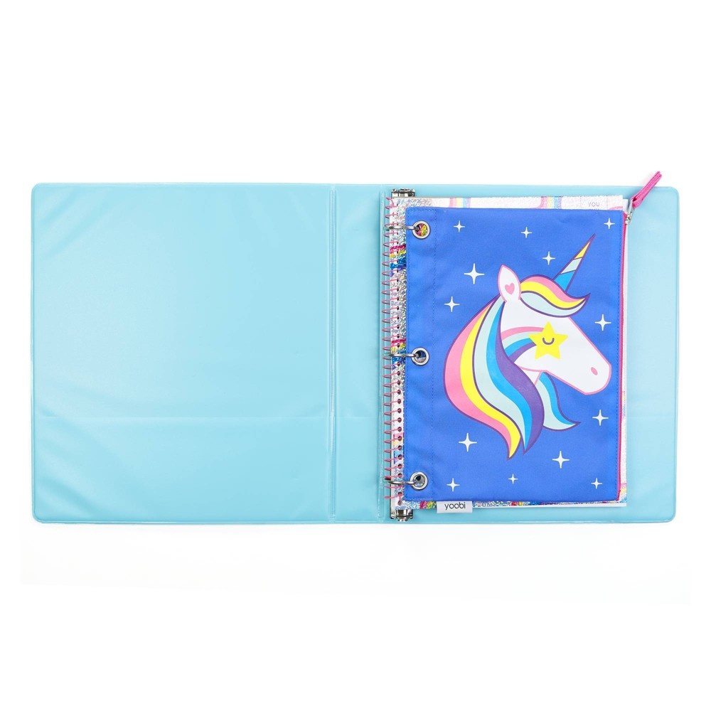 slide 2 of 5, Yoobi Single Zip Pencil Case Purple Unicorn, 1 ct