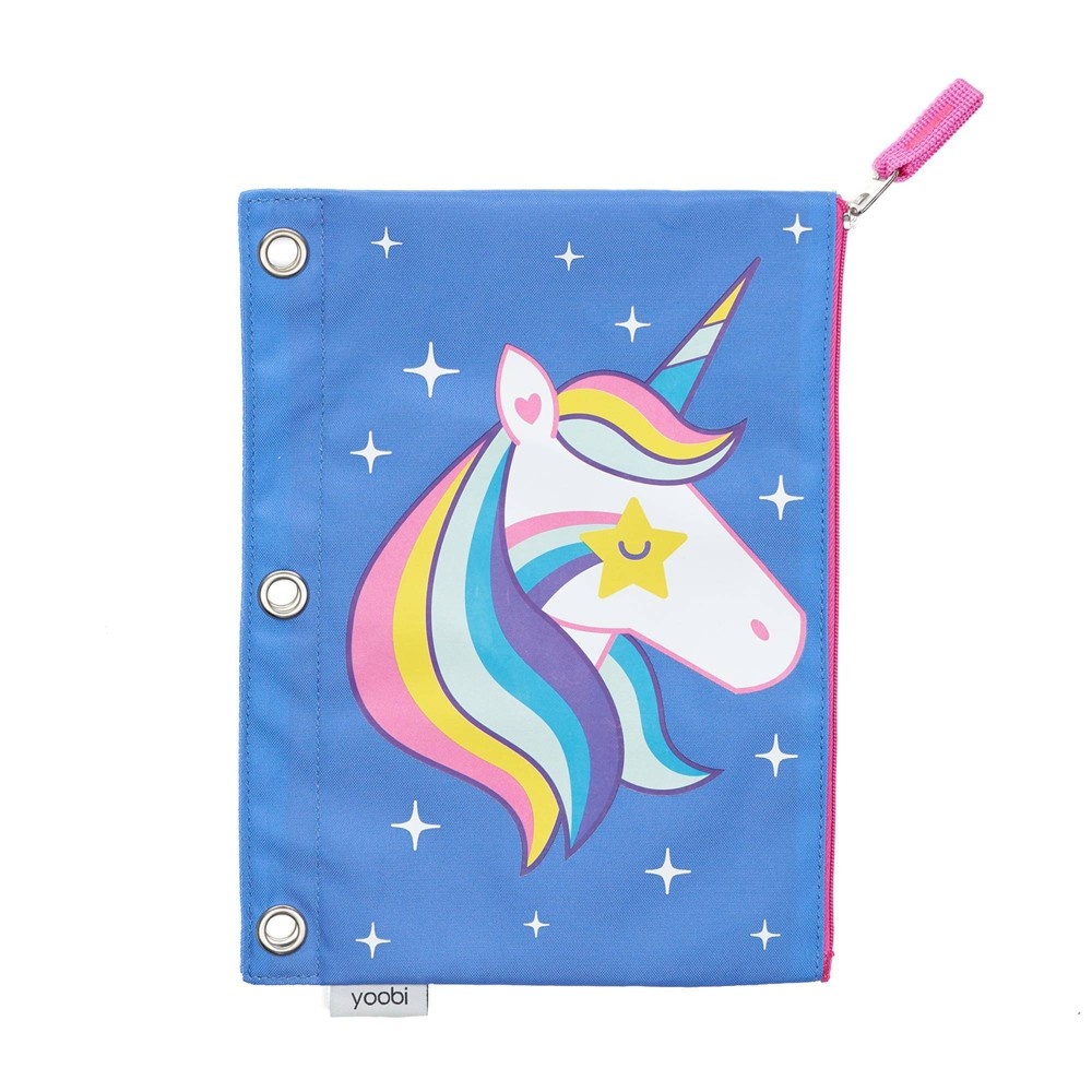 slide 5 of 5, Yoobi Single Zip Pencil Case Purple Unicorn, 1 ct