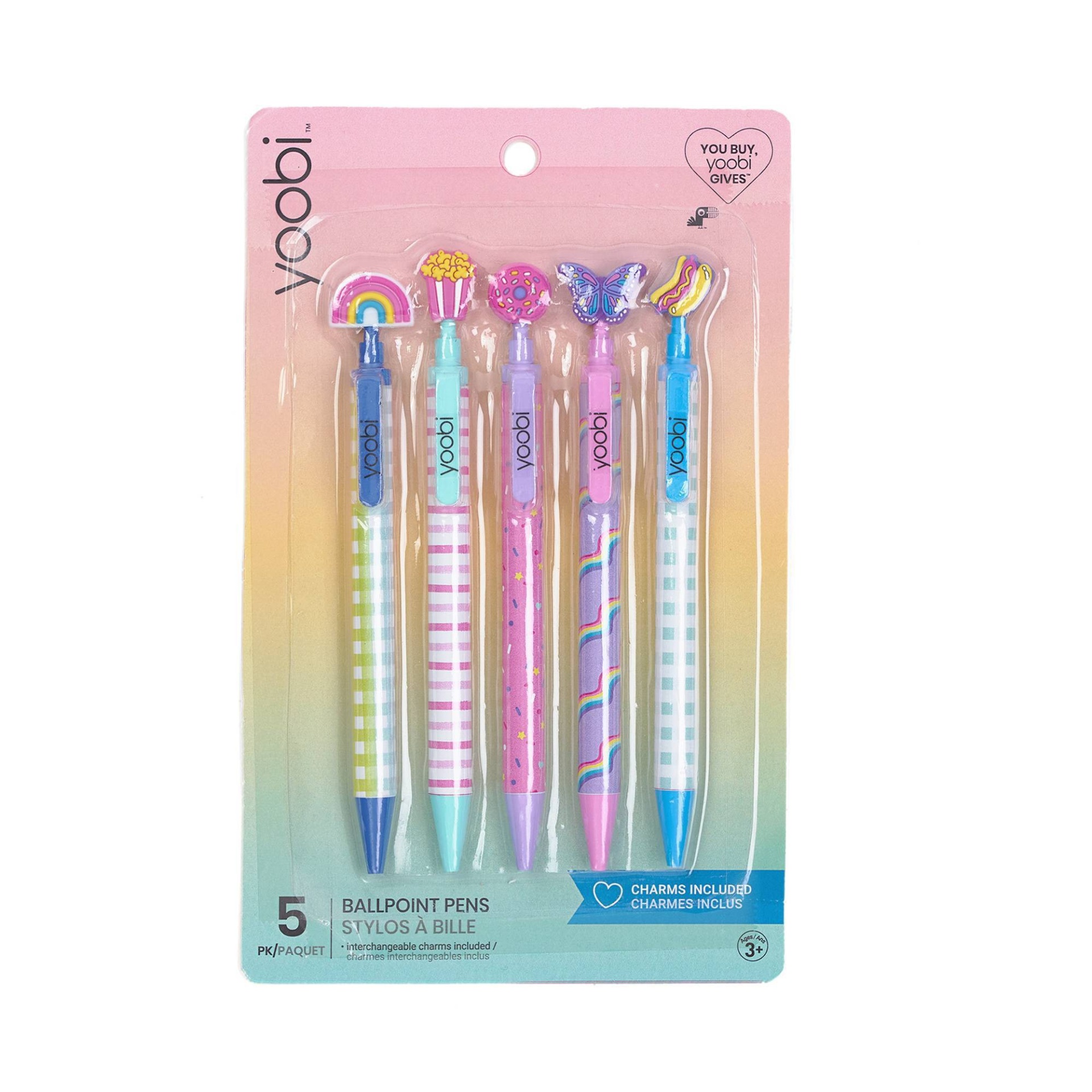 slide 1 of 5, Yoobi 5pk Ballpoint Pen Retractable Enchanted Dreams, 5 ct