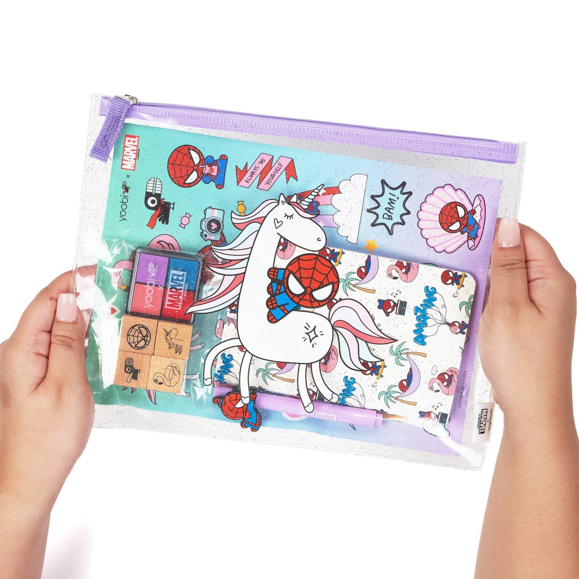 Marvel SpiderMan Yoobi 25pc Activities Set Pouch Stationary Kit 25 ct