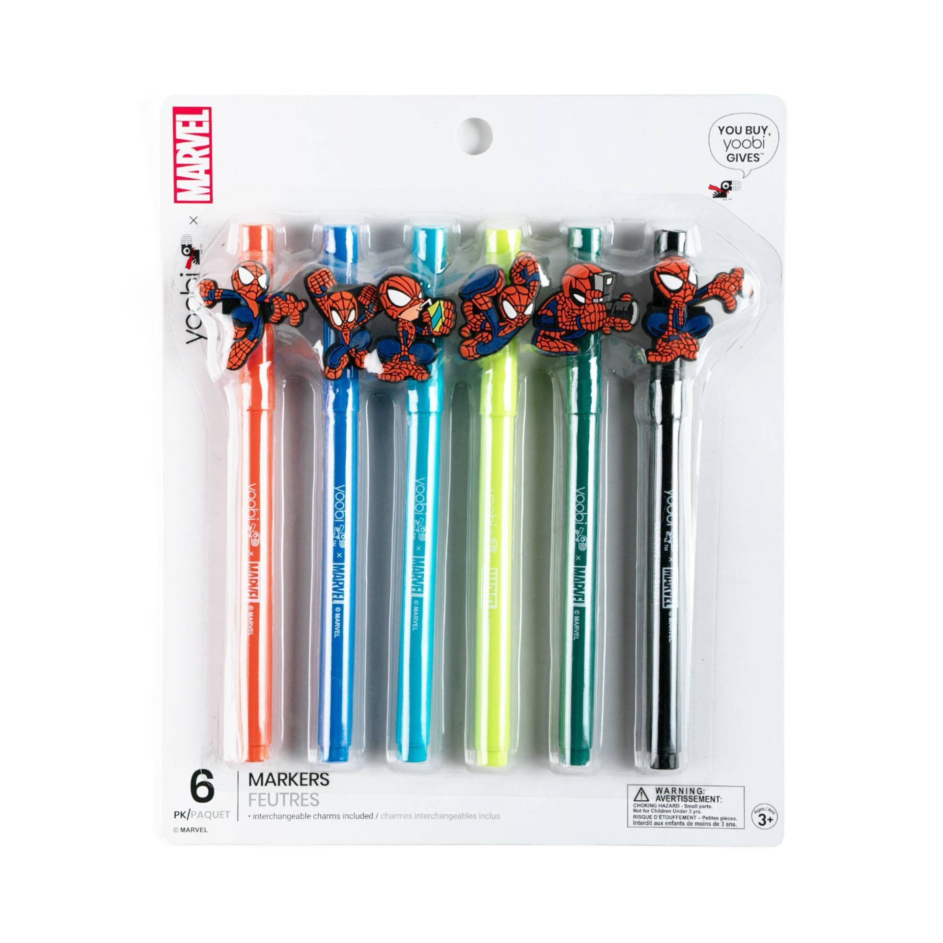 Yoobi Marvel Avengers 6-Pack Gel Pens with Charms