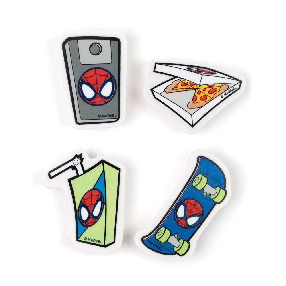 slide 3 of 8, Marvel Spider-Man Yoobi 4pk Eraser Skater Sketch, 4 ct