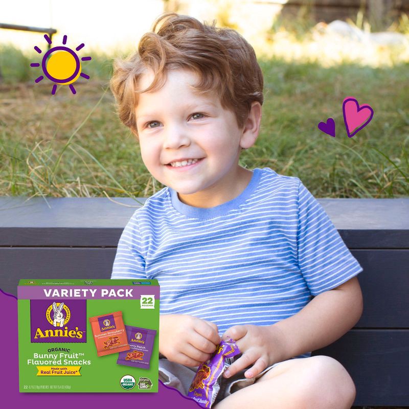 slide 4 of 9, Annie's Organic Bunny Fruit Flavored Snacks - 15.4oz/22ct, 15.4 oz, 22 ct