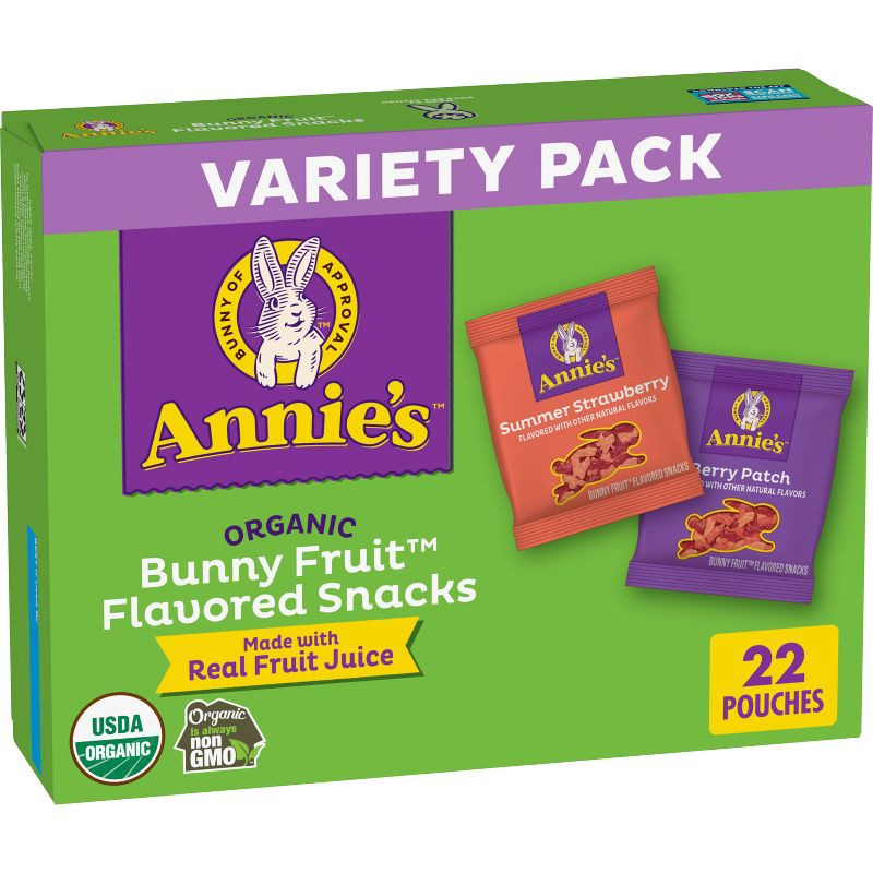 slide 1 of 9, Annie's Bunny Fruit Flavored Snacks - 15.4oz/22ct, 15.4 oz, 22 ct