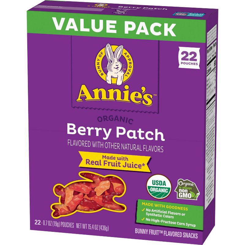 slide 3 of 9, Annie's Organic Berry Patch Fruit Flavored Snacks - 15.4oz/22ct, 15.4 oz, 22 ct