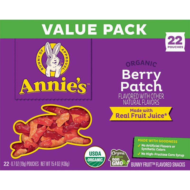 slide 4 of 9, Annie's Organic Berry Patch Fruit Flavored Snacks - 15.4oz/22ct, 15.4 oz, 22 ct