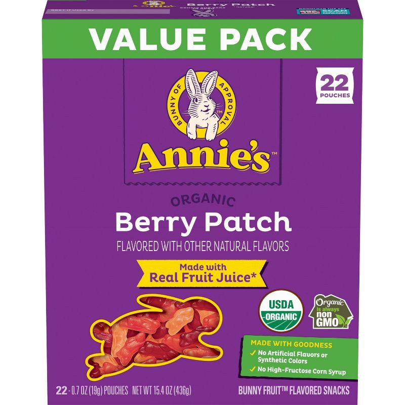 slide 1 of 9, Annie's Organic Berry Patch Fruit Flavored Snacks - 15.4oz/22ct, 15.4 oz, 22 ct