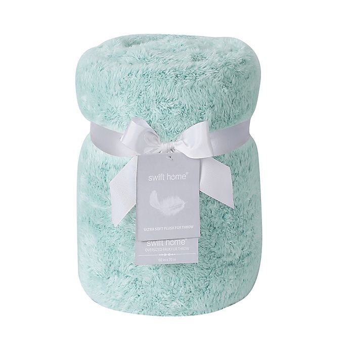 slide 2 of 5, Cathay Home Luxe Soft High Pile Plush Throw Blanket - Aqua, 1 ct