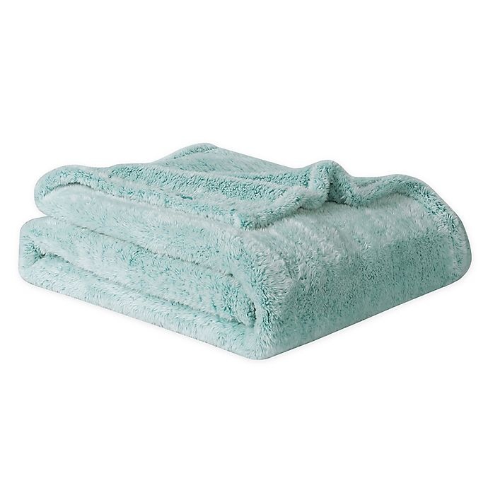 slide 1 of 5, Cathay Home Luxe Soft High Pile Plush Throw Blanket - Aqua, 1 ct