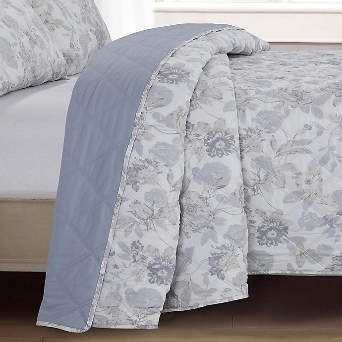 slide 3 of 3, Ellen Tracy Grace Full/Queen Quilt Set - Blue, 3 ct