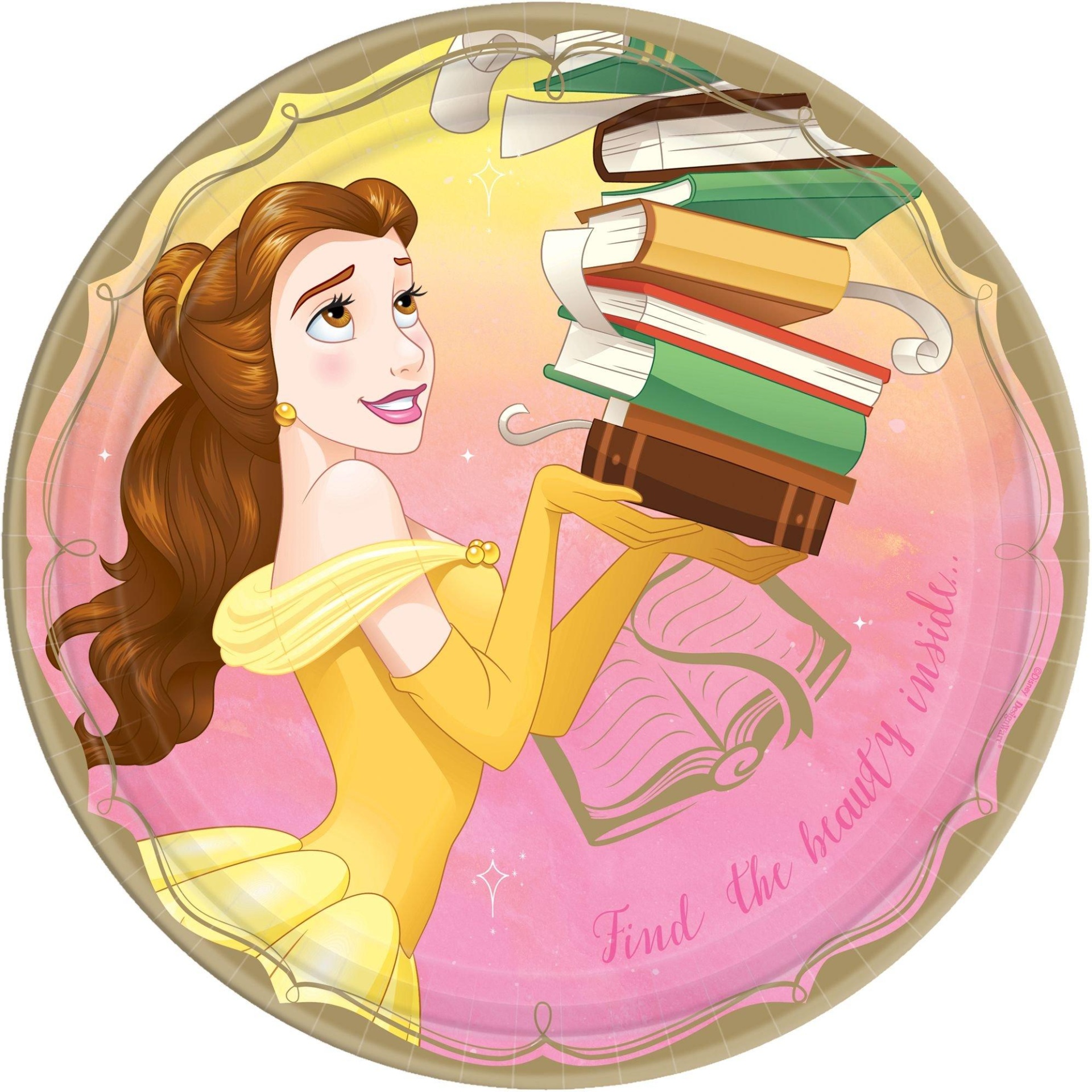 slide 1 of 1, Party City Princess Belle Lunch Plates, 8 ct