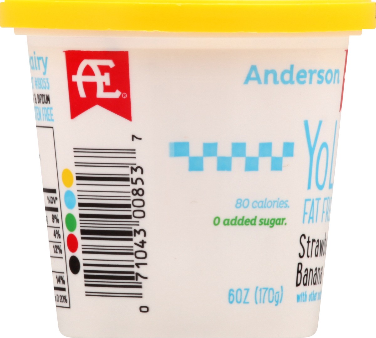 slide 2 of 8, Anderson Erickson Dairy Ae Yo Lite Fat Free Yogurt Strawberry Banana, 6 oz