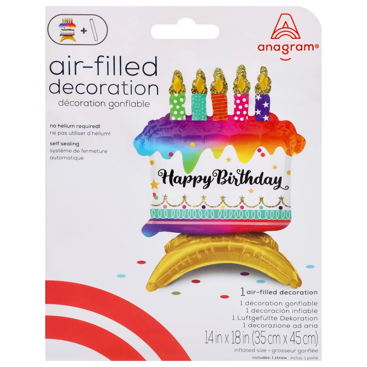 slide 4 of 4, Anagram Happy Birthday Air-Filled Decoration 1 Each, 1 ct