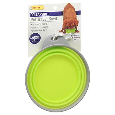 slide 1 of 1, Ruffin' It Collapsible Large Pet Travel Bowl, 1 ct