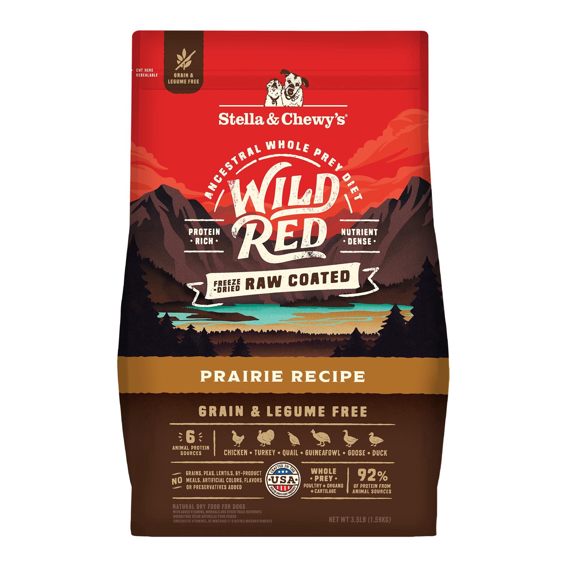 slide 1 of 1, Stella & Chewy's Wild Red Raw Coated High Protein Grain & Legume Free Prairie Recipe Dry Dog Food, 3.5 lbs., 1 ct