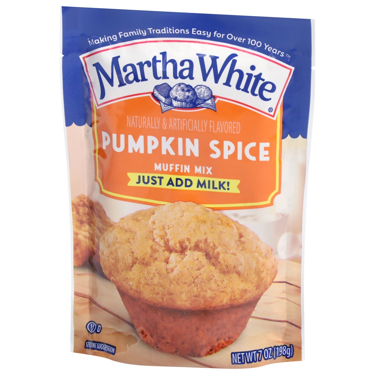 slide 7 of 9, Martha White Pumpkin Spice Muffin Mix, 7 Oz Bag, 7 oz