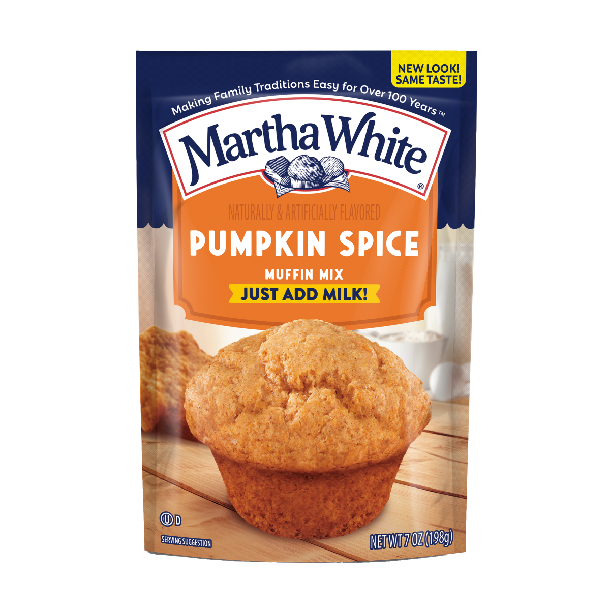 slide 1 of 9, Martha White Pumpkin Spice Muffin Mix, 7 Oz Bag, 7 oz