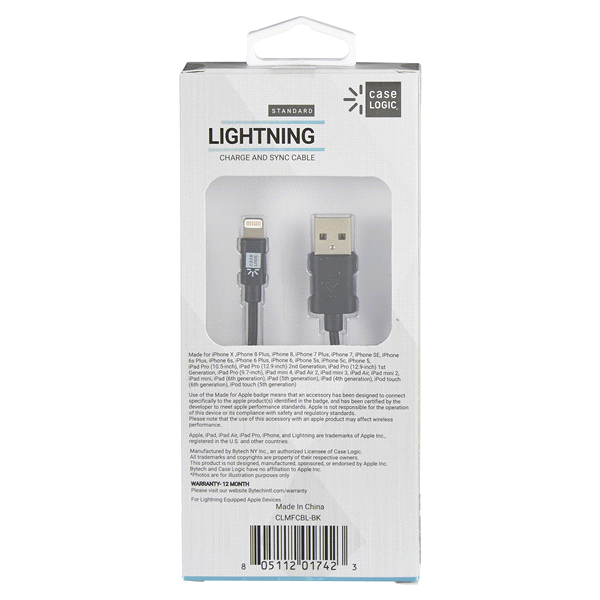 slide 20 of 29, Case Logic iPhone Lightning Cable Black, 3 ft